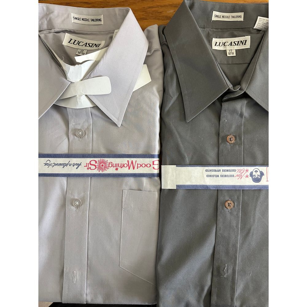 Lucasini‎ Button Up Men's Large Pack Of 2 Long Sleeve Shirts NWT